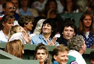 Images Dated 27th June 1992: Ronnie Wood of the Rolling Stones with Jimmy White at Wimbledon 27th June 1992