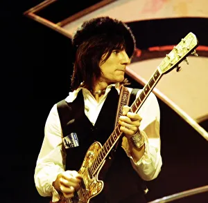 Ronnie Woods of The Faces seen here in rehearsals at the Coventry studios of Top of Ronnie Woods of The Faces seen here in rehearsals at the Coventry studios of Top of