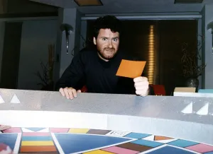 Rory McGrath tv presenter and quizmaster of the game show Trivial Pursuits Rory McGrath tv presenter and quizmaster of the game show Trivial Pursuits