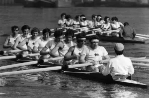 Rowing: Boat race. George Greenwell/staff. Oxford and Cambridge boat race crews were busy Rowing: Boat race. George Greenwell/staff. Oxford and Cambridge boat race crews were busy