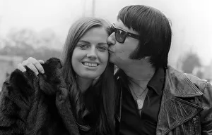 Roy Orbison kissing his wife Barbara Anne Marie April 1970 Roy Orbison kissing his wife Barbara Anne Marie April 1970