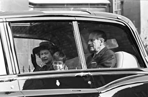 The royal family attending church at Windsor, the Queen The royal family attending church at Windsor, the Queen