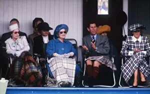 Images Dated 3rd September 1989: The Royal Family on the podium at the annual Braemar Highland Games near Balmoral
