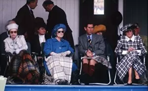 Images Dated 3rd September 1989: The Royal Family on the podium at the annual Braemar Highland Games near Balmoral