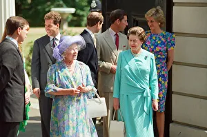 The Royal Family standing outside Clarence House on the 89th Birthday of the Queen Mother The Royal Family standing outside Clarence House on the 89th Birthday of the Queen Mother