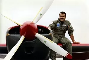 Images Dated 2nd August 1998: Royal Jordanian Falcons pilot Captain Tayseer Daboubi takes a break with his Extra EA300