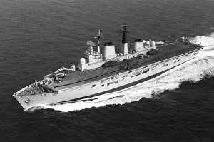 Royal Navy Ships HMS Invincible Aircraft Carrier sailing in the Northern Atlantic Royal Navy Ships HMS Invincible Aircraft Carrier sailing in the Northern Atlantic
