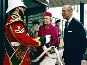 Royal visit, Queen Elizabeth II and Prince Philip visiting the Halla factory, Wales Royal visit, Queen Elizabeth II and Prince Philip visiting the Halla factory, Wales