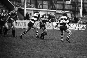 Rugby match, Bradford v Coventry. 7th December 1974 Rugby match, Bradford v Coventry. 7th December 1974