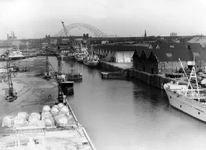 Runcorn Docks, with Runcorn Bridge dominating the skyline Runcorn Docks, with Runcorn Bridge dominating the skyline