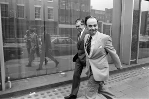 Rupert Murdoch leaving The Times building, Grans Inn Road, London. 20th February 1982 Rupert Murdoch leaving The Times building, Grans Inn Road, London. 20th February 1982