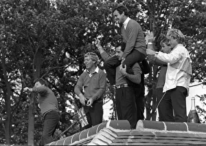 Ryder Cup celebrations September 1985 Captain Tony Jacklin on the shoulders of Ryder Cup celebrations September 1985 Captain Tony Jacklin on the shoulders of