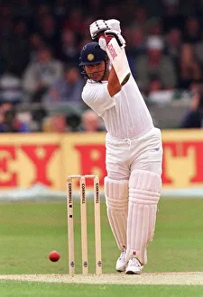 Sachin Tendulkar India hits another boundary during third test against England at Trent Sachin Tendulkar India hits another boundary during third test against England at Trent
