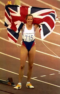 Sally Gunnell after winning the 400 metres hurdles Olympic gold medal in Barcelona Sally Gunnell after winning the 400 metres hurdles Olympic gold medal in Barcelona