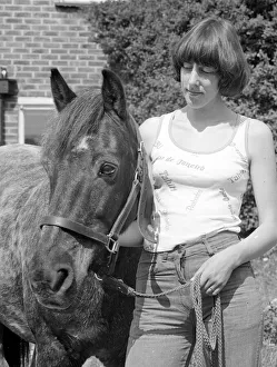 Sam the pet pony with his owner in the garden at his home in Woodingdean Sam the pet pony with his owner in the garden at his home in Woodingdean