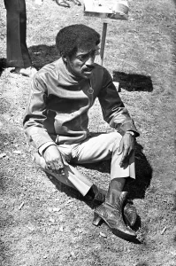 Sammy Davis Junior sulks after his tiff with Director Jerry Lewis on location of " Sammy Davis Junior sulks after his tiff with Director Jerry Lewis on location of "