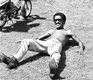 Sammy Davis Junoir seen here relaxing whilst on location at Eastnor Castle Sammy Davis Junoir seen here relaxing whilst on location at Eastnor Castle