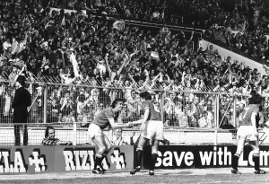 Sammy McIlroy of Manchester United celebates after scoring in the 1979 FA Cup Final Sammy McIlroy of Manchester United celebates after scoring in the 1979 FA Cup Final