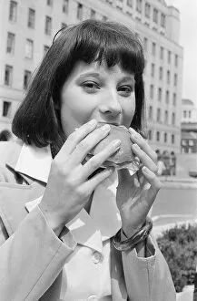 Images Dated 21st August 1974: Sandwich Feature, Manchester, 21st August 1974. Young woman takes a lunch break