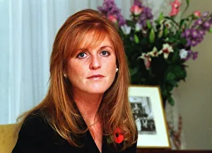 Sarah Ferguson, Duchess of York At home in November 1997 wearing black dress with Poppy Sarah Ferguson, Duchess of York At home in November 1997 wearing black dress with Poppy