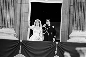 Sarah Ferguson marries Prince Andrew. The couple pictured after the wedding Sarah Ferguson marries Prince Andrew. The couple pictured after the wedding