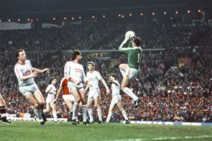 Save by Liverpool's goalkeeper, Bruce Grobbelaar. Manchester United 1-1 Liverpool Save by Liverpool's goalkeeper, Bruce Grobbelaar. Manchester United 1-1 Liverpool