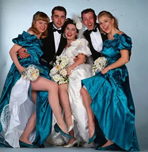 Scene from TV programme Take The High Road May 1991 group picture of best man Scene from TV programme Take The High Road May 1991 group picture of best man