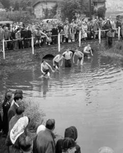 Scenes during the competition: July 1956 P005049 Scenes during the competition: July 1956 P005049