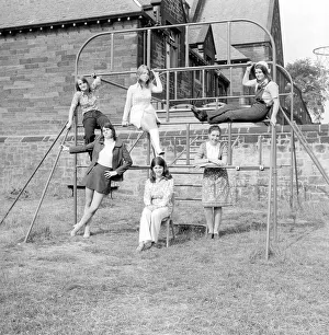Schoolgirls from Church High School in Newcastle model the latest fashion 14 July 1971 Schoolgirls from Church High School in Newcastle model the latest fashion 14 July 1971