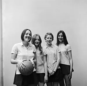 Four schoolgirls who have been selected for England Basketball, Teesside. 1971 Four schoolgirls who have been selected for England Basketball, Teesside. 1971