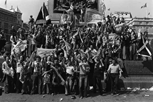Scottish football fans in Trafalgar Square, June 1977 Scottish football fans in Trafalgar Square, June 1977