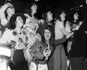 Screaming fans at an Osmonds concert during their British tour. 26th May 1975 Screaming fans at an Osmonds concert during their British tour. 26th May 1975