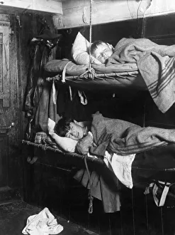 Sea Scouts in their bunks on board the Daily Mirror vessel. September 1912 Sea Scouts in their bunks on board the Daily Mirror vessel. September 1912