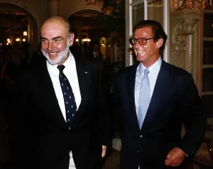 Sean Connery Actor with fellow actor Roger Moore Sean Connery Actor with fellow actor Roger Moore