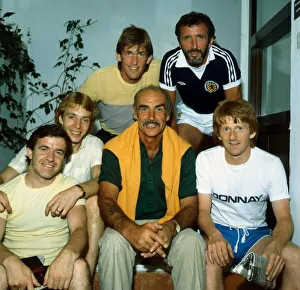Sean Connery with Scotland football players June 1982 Sean Connery with Scotland football players June 1982