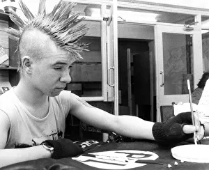 Sean Hewitson brom Newbiggin with his punk hairstyle in March 1984 Sean Hewitson brom Newbiggin with his punk hairstyle in March 1984