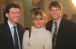 SEB COE, GARY LINEKER & FFYONA CAMPBELL AT A CHARITY EVENT 02/02/1995 SEB COE, GARY LINEKER & FFYONA CAMPBELL AT A CHARITY EVENT 02/02/1995