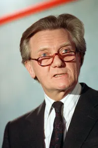 Secretary of State for the Environment Michael Heseltine speaking during the 1992 General Secretary of State for the Environment Michael Heseltine speaking during the 1992 General