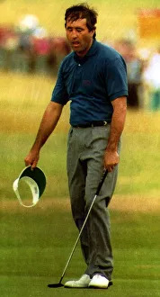 Seve Ballesteros sneezing on the golf course holding a cap and a club circa 1998 Seve Ballesteros sneezing on the golf course holding a cap and a club circa 1998