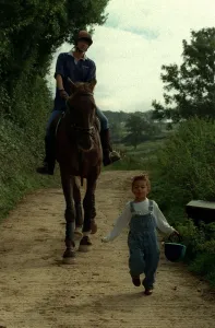 Sharron Davies October 1997 Riding Sylvester the horse at the Woodlands Riding Sharron Davies October 1997 Riding Sylvester the horse at the Woodlands Riding
