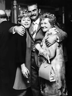 Shelley Winters actress at party with Beryl Reid and Stanley Baker Shelley Winters actress at party with Beryl Reid and Stanley Baker
