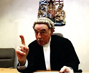 Images Dated 26th April 1997: Sheriff J. Irvine Smith, poses pointing his finger wearing wig and gown