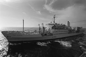 Ships RFA Fort Austin October 1985 re supplying the aircraft carrier Invincible in Ships RFA Fort Austin October 1985 re supplying the aircraft carrier Invincible in