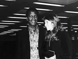 Sidney Poitier Actor With His Friend Joanna Shimkus Leaving London Airport October Sidney Poitier Actor With His Friend Joanna Shimkus Leaving London Airport October