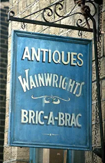 The sign outside Auntie Wainwright's Antique shop in the BBC situation comedy series The sign outside Auntie Wainwright's Antique shop in the BBC situation comedy series