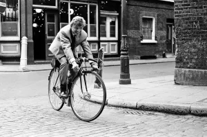 Singer and actor Tommy Steele riding his bicycle. 5th April 1963 Singer and actor Tommy Steele riding his bicycle. 5th April 1963