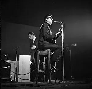 Singer and musician Roy Orbison performing on stage at the De Montfort Hall in April Singer and musician Roy Orbison performing on stage at the De Montfort Hall in April