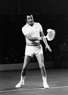 Singer Tony Bennett in play against Pancho Gonzales at the Albert Hall. February 1972 Singer Tony Bennett in play against Pancho Gonzales at the Albert Hall. February 1972