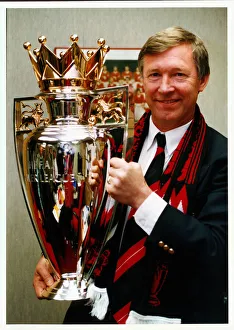 Sir Alex Ferguson with the Barclays Premiership Trophy - 1993 Sir Alex Ferguson with the Barclays Premiership Trophy - 1993