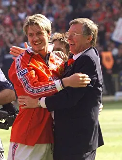 Sir Alex Ferguson and David Beckham - Manchester United vs Newcastle United FA Cup win Sir Alex Ferguson and David Beckham - Manchester United vs Newcastle United FA Cup win